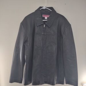 Vintage Merona Men’s Leather Jacket XL‎ Preppy Classic Motorcycle 90s Grunge